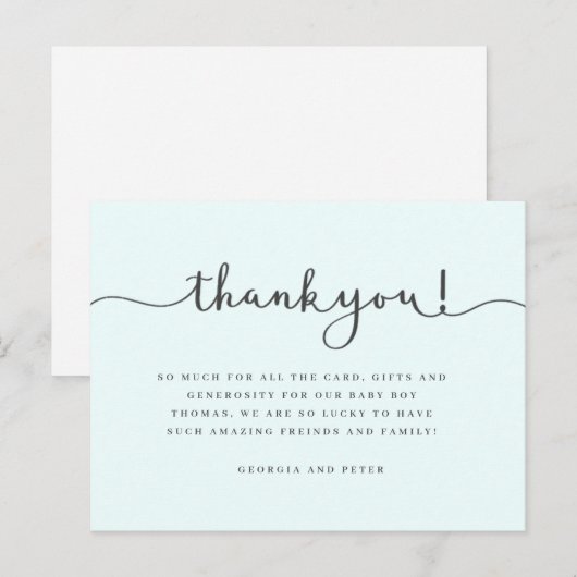 Baby dank je kaart, verjaardagsdank je Briefkaart (Voorkant / Achterkant)