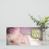 Baby Dank Je Natuur Overlay Fotokaarten Bedankkaart (Staand voorkant)