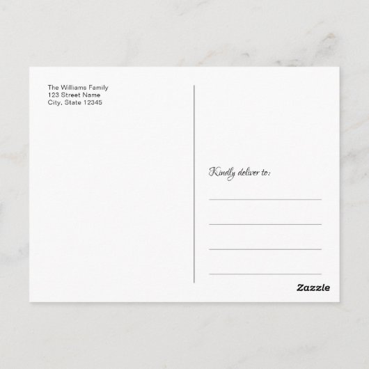 Baby dank u aangepaste foto chique hand script briefkaart (Achterkant)