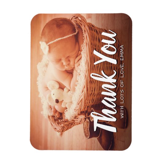 Baby dank u aangepaste foto magneet (Verticaal)