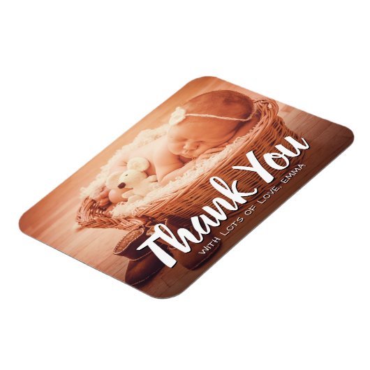 Baby dank u aangepaste foto magneet (Linkerzijde)