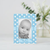 Baby Dank u blauwe sterren Foto Briefkaart (Staand voorkant)