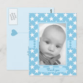 Baby Dank u blauwe sterren Foto Briefkaart (Voorkant / Achterkant)