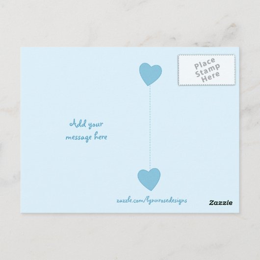 Baby Dank u blauwe sterren Foto Briefkaart (Achterkant)