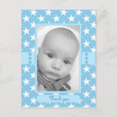 Baby Dank u blauwe sterren Foto Briefkaart (Voorkant)