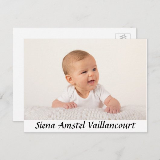 Baby Dank u briefkaart (Voorkant / Achterkant)