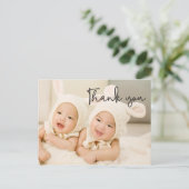 Baby, Dank u, de Aankondiging van de Tweeling van  Briefkaart (Staand voorkant)