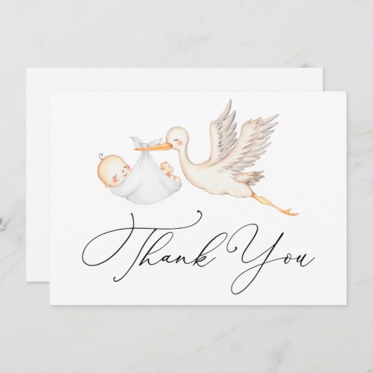 Baby Dank u Kaart Nota Notitiekaartje (Voorkant / Achterkant)