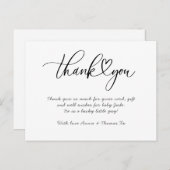 Baby dank u kaarten hart dank u (Voorkant / Achterkant)