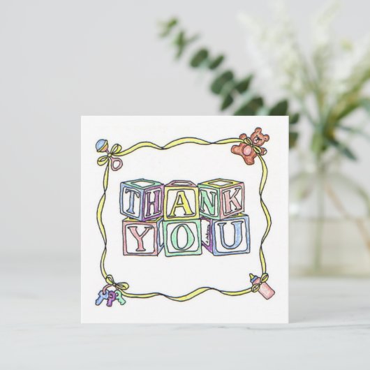 Baby Dank u vierkant Kaart (Staand voorkant)