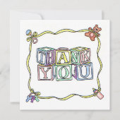 Baby Dank u vierkant Kaart (Voorkant)