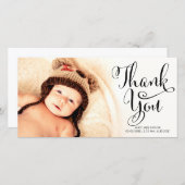 Baby Dank u voor uw kalligrafie Bedankkaart (Voorkant / Achterkant)