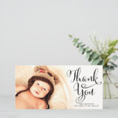 Baby Dank u voor uw kalligrafie Bedankkaart (Staand voorkant)