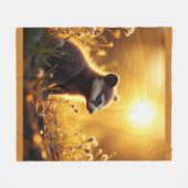 baby dasbadger bij zonsondergang fleece deken (Voorkant (Horizontaal))