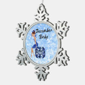 Baby december tin sneeuwvlok ornament (Rechts)