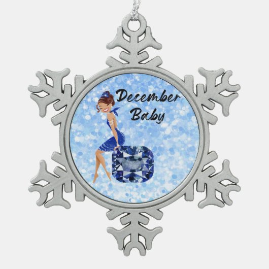 Baby december tin sneeuwvlok ornament (Voorkant)