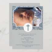 Baby Dedicatie BOY Baptism Fotonodiging 5x7 Kaart (Voorkant / Achterkant)