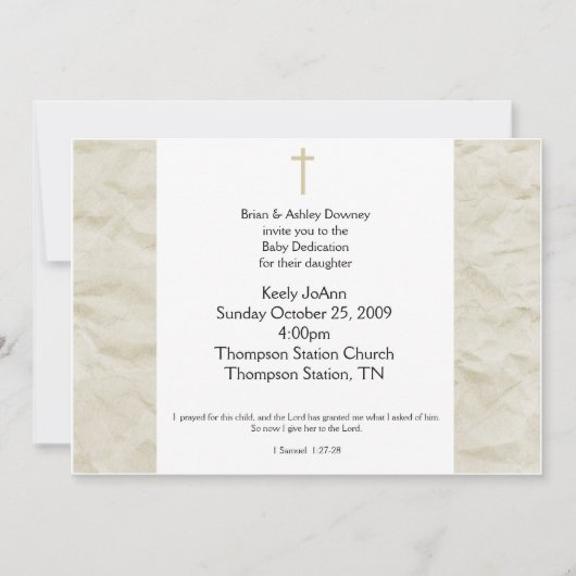 Baby Dedicatie Genderneutrale Baptisme uitnodiging (Voorkant)