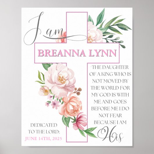 Baby Dedication Poster - Baby Girl (Voorkant)