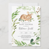 Baby Deer Baby shower Uitnodiging (Voorkant)