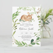 Baby Deer Baby shower Uitnodiging (Staand voorkant)