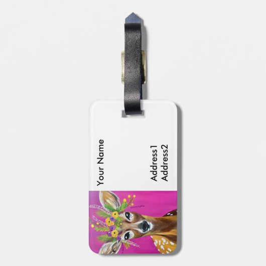 Baby Deer Bagagelabel (Achterkant verticaal)