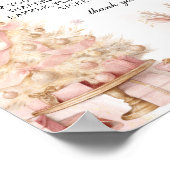 Baby Deer Blush Roze Gouden Winter Luier Raffle Poster (Hoek)