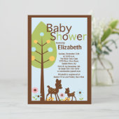 Baby Deer Boy Baby shower Uitnodiging (Staand voorkant)