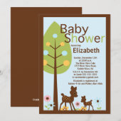 Baby Deer Boy Baby shower Uitnodiging (Voorkant / Achterkant)