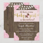 Baby Deer Doe Rustic Girl Shower Uitnodiging (Voorkant / Achterkant)