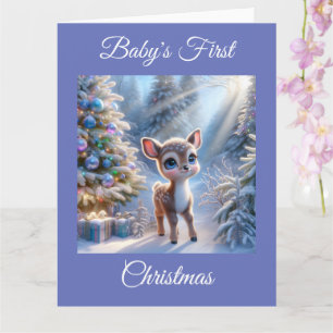 Baby Deer Eerste Kerstdag Kaart