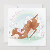 Baby Deer en Bunnies Kaart (Voorkant)