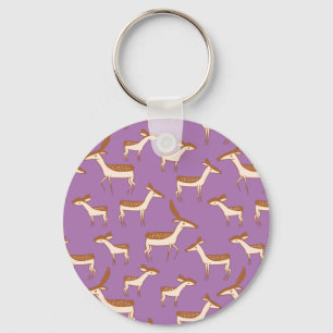 Baby Deer en familie van Lavender Paars Sleutelhanger