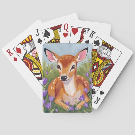 Baby Deer | Fawn Animal Painting Pokerkaarten (Achterkant)