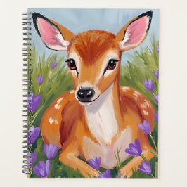 Baby Deer Fawn Animal Watercolor Painting Planner
