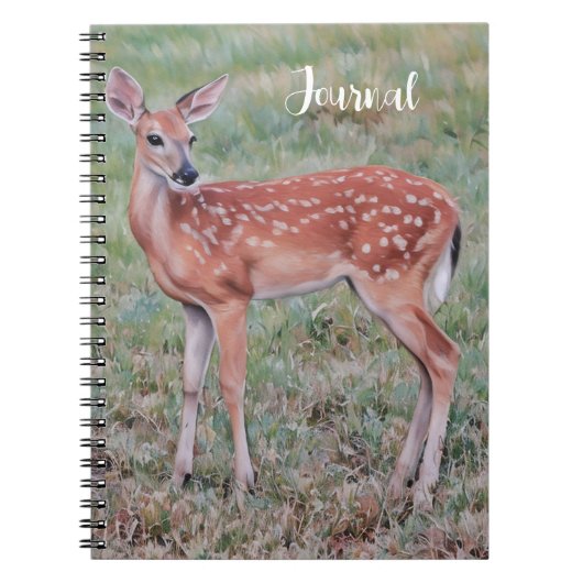 Baby Deer Fawn Art Natuur Journal Notitieboek (Voorkant)