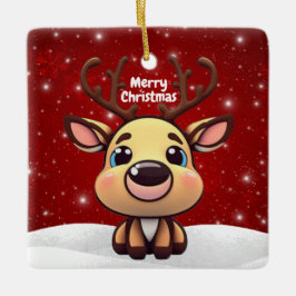 Baby Deer, Fawn, Doe 🦌 🎄Cute Merry Christmas Keramisch Ornament