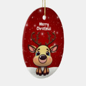 Baby Deer, Fawn, Doe 🦌 🎄Cute Merry Christmas Keramisch Ornament (Rechts)