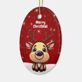 Baby Deer, Fawn, Doe 🦌 🎄Cute Merry Christmas Keramisch Ornament (Links)