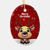 Baby Deer, Fawn, Doe 🦌 🎄Cute Merry Christmas Keramisch Ornament (Achterkant)