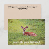 Baby Deer Fawn Relaxing Flat Birthday-kaart Kaart (Voorkant / Achterkant)