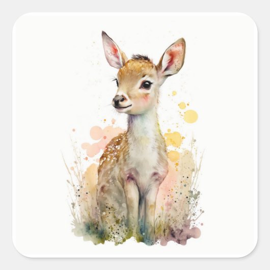 Baby Deer | Fawn | Sticker van de Woodland Animal  (Voorkant)