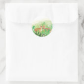 Baby Deer - Fawns in Tall Grass Illustratie Ronde Sticker (Tas)
