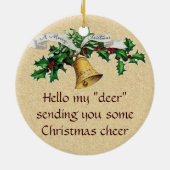 Baby Deer Fawns kerstversiering Keramisch Ornament (Achterkant)