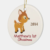Baby Deer First Kerstversiering Keramisch Ornament (Links)