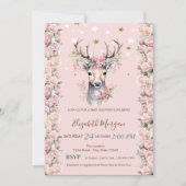 Baby Deer Flowers Holly Berry Stars Baby shower Kaart (Voorkant)