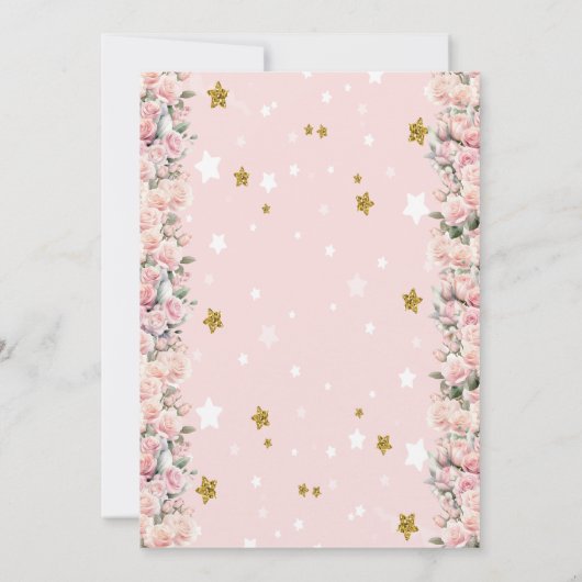 Baby Deer Flowers Holly Berry Stars Baby shower Kaart (Achterkant)