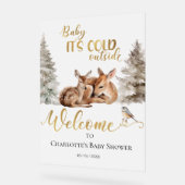 Baby Deer Forest Baby shower Welkom Acryl Teken Acryl Bord (Hoek)