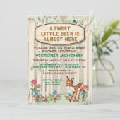Baby Deer Forest Woodland baby shower Kaart (Staand voorkant)
