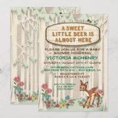 Baby Deer Forest Woodland baby shower Kaart (Voorkant / Achterkant)